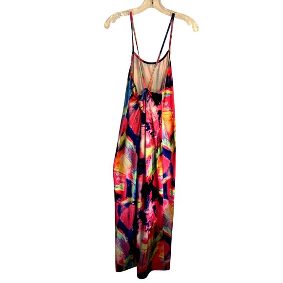 Women's XL Sleeveless Multicolor Maxi BOHO Sun Dress Miss Size 16 18 Extra Large - Picture 5 of 7